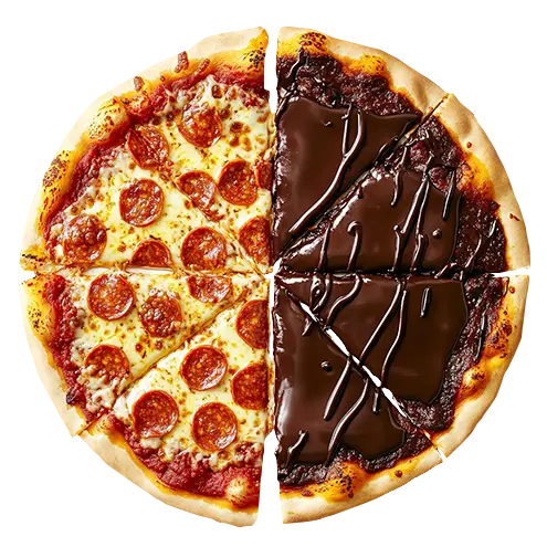 Imagem de uma metade de pizza
