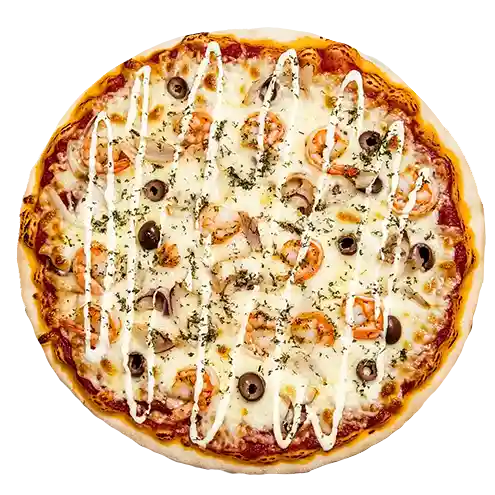 Pizza de camarão com cream cheese