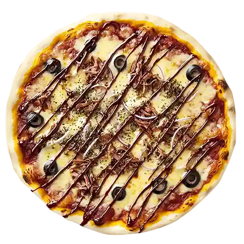 Pizza de carne de sol com barbecue